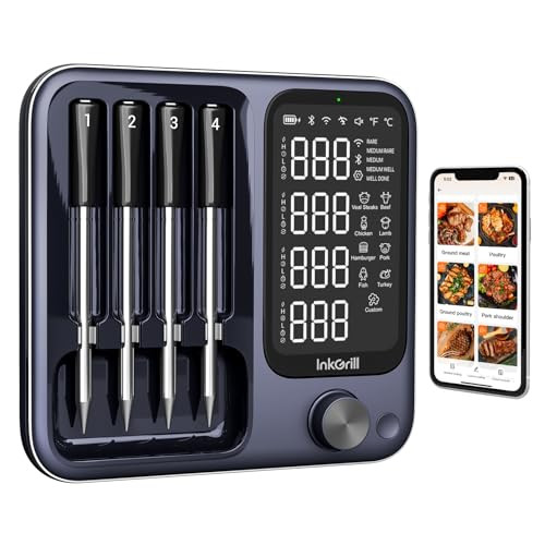 Inkgrill Wireless Meat Thermometer With App Control'4 Probes Meat Thermometer Digital Unlimited