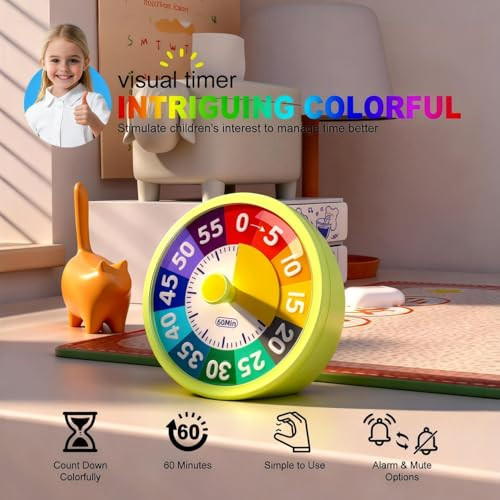 G.Catacc 60 Minute Visual Timer For Classroom Kids Teachers 4Inch Countdown Timer