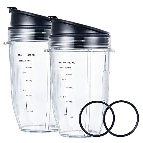 Vgefc Blender Cups For Ninja Blender Cup With 2 Sip Seal 18Oz 2 Pack