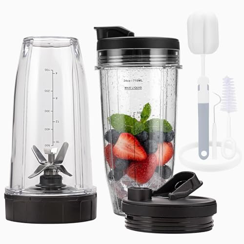 Oukelan Blender Cups Parts For Ninja2Pack Blender Cups With Sip and 24Oz 2Pack