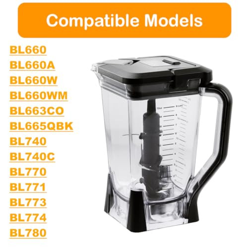 Nezpare Xl Pitcher With Lid And 6Blade Assembly Compatible With Ninja 72Oz