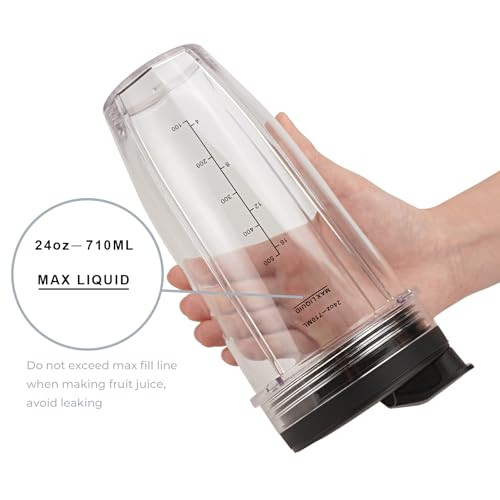 Oukelan Blender Cups For Ninja Blender Cups With Sip and Seal 24Oz 3 Pack