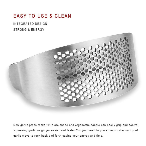 Amdongking Garlic Press Rocker Bottle Opener Stainless Steel Garlic Crusher Chopper Squeezer Stainless Steel