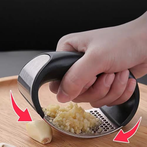 Eybdyb Innovative Rocking Garlic Press Set'premium Stainless Steel Garlic Crusher With Ergonomic Stainless Steel