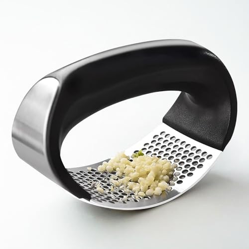 Eybdyb Innovative Rocking Garlic Press Set'premium Stainless Steel Garlic Crusher With Ergonomic Stainless Steel