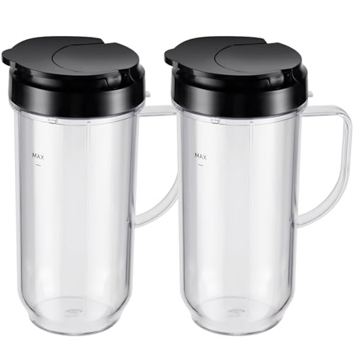 Equust 4Piece Tall Mug Cups With FlipTop ToGo Lids Parts Compatible 22Oz 250W