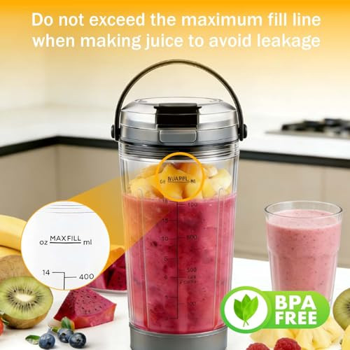 Acceslivc Blender Cup For Ninja Blast Portable Blender Bc100 and Bc151 18Oz Grey