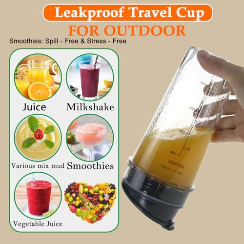 Qilantek Ninja Blender Cups With ToGo Lids Blender Cups Parts Compatible 16Oz