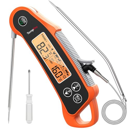 Temppro Tp710 Instant Read Thermometer For Cooking 2In1 Meat Thermometer Digital With