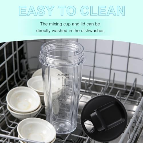Dctrloe Bn301 Bn300 Smoothie Blender Cups For Ninja NutriBlender Plus Portable 20 Oz 2 Pack