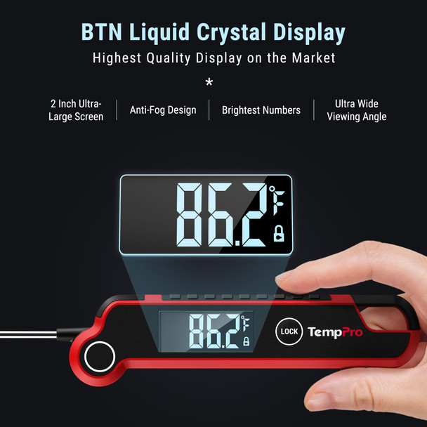 Temppro Tp620 Instant Read Meat Thermometer Digital Cooking Thermometer With Large AutoRotating