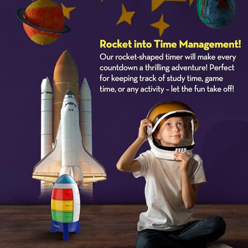 Ted Kangaroo Countdown Timer Blast Off Visual Timer For Kids With Audio Rocket Red