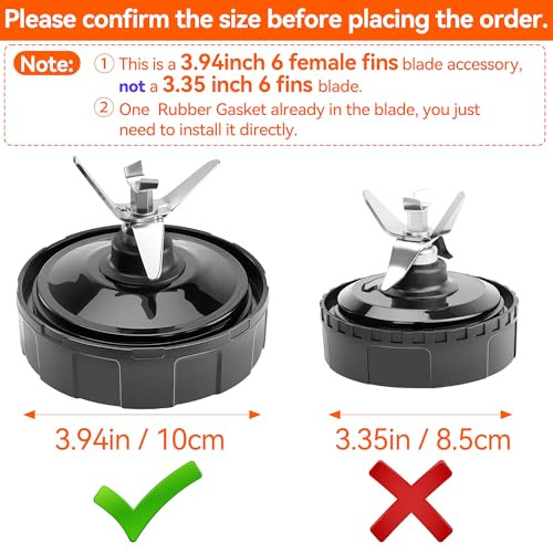 Bkfolium 1Pack 6 Female Fins Extractor Blade Assembly For Ninja 4In/ Blender 10Cm 1Pack