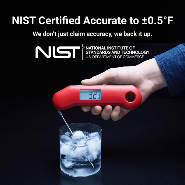 Thermomaven Professional Digital Meat Thermometer Ultra Fast 0.5 Sec Instant Read Nist Red