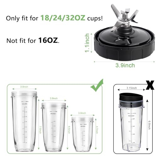 Huansera 7 Fins Extractor Blade Assembly For Ninja Blender Blade Blender 2 Pack