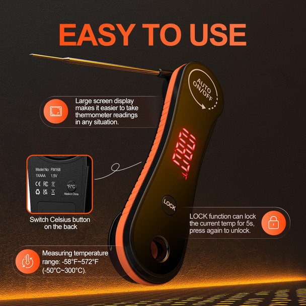 Lavfa 0.5 Seconds Instant Read Digital Meat Thermometer