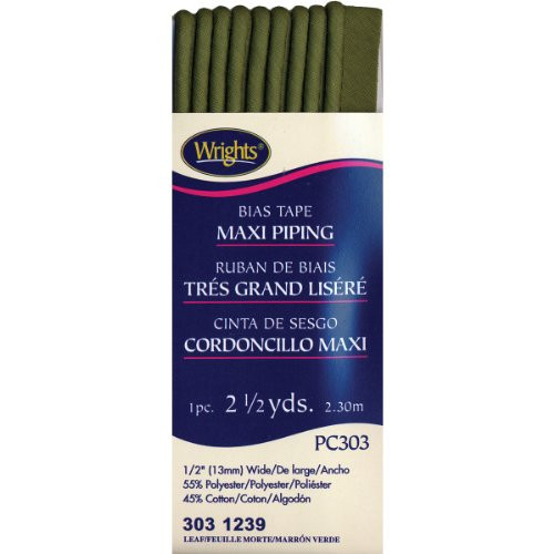 Wrights 1173031239 Maxi Piping Bias Tape Leaf 2.5Yard