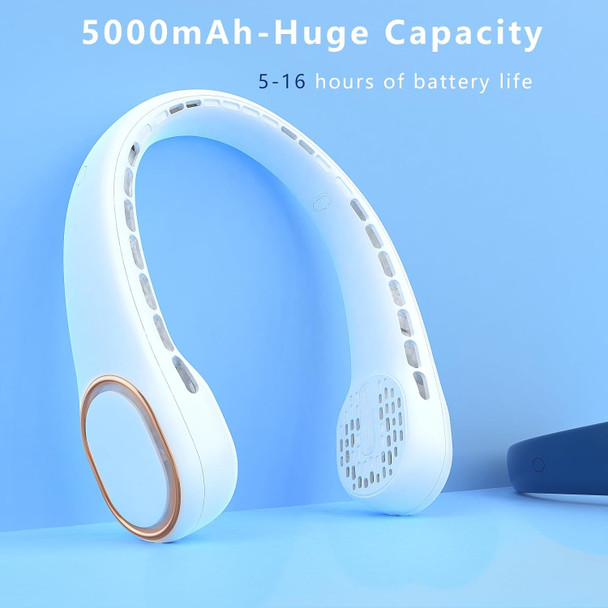 Neck Fan, Portable Neck Fan, 360° Airflow, Ultra Quiet, 3 Speeds, 5000Mah Personal Wearable Neck Fan, Free Your Hands, Suitable Neck Fan, Portable Neck Fan, 360° Airflow, Ultra Quiet, 3 Speeds, 5000Mah Personal Wearable Neck Fan, Free Your Hands, Suitable