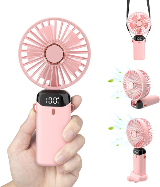 Personal Fan, Portable Hanging Neck Fan, 4000Mah UsbC Rechargeable 5Speed Modes Powerful Desktop Fan With Base, Max 16H Run Time Personal Fan, Portable Hanging Neck Fan, 4000Mah UsbC Rechargeable 5Speed Modes Powerful Desktop Fan With Base, Max 16H Run Time