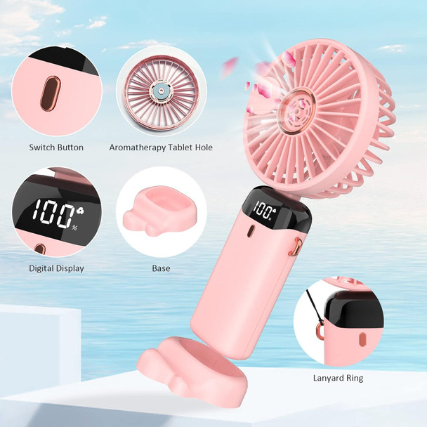 Personal Fan, Portable Hanging Neck Fan, 4000Mah UsbC Rechargeable 5Speed Modes Powerful Desktop Fan With Base, Max 16H Run Time Personal Fan, Portable Hanging Neck Fan, 4000Mah UsbC Rechargeable 5Speed Modes Powerful Desktop Fan With Base, Max 16H Run Time