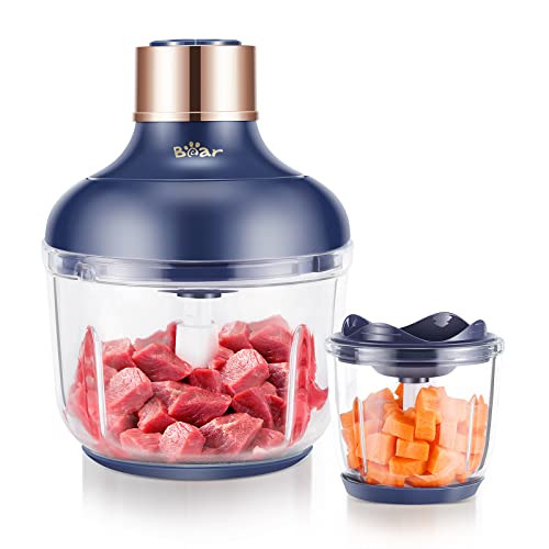 Bear Food Processor Electric Food Chopper With 2 Glass Bowls + Power 8 Cup 2 Sets