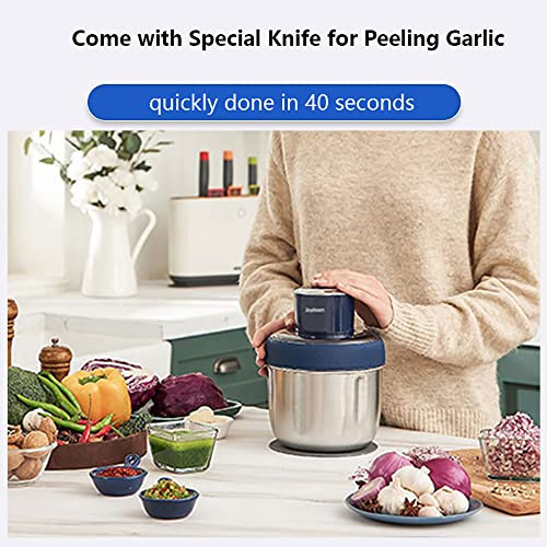 Joydeem Jd376B Electric Food ProcessorMeat Grinder With Garlic PeelerVegetable Fruit Chopper With Stainless Steel