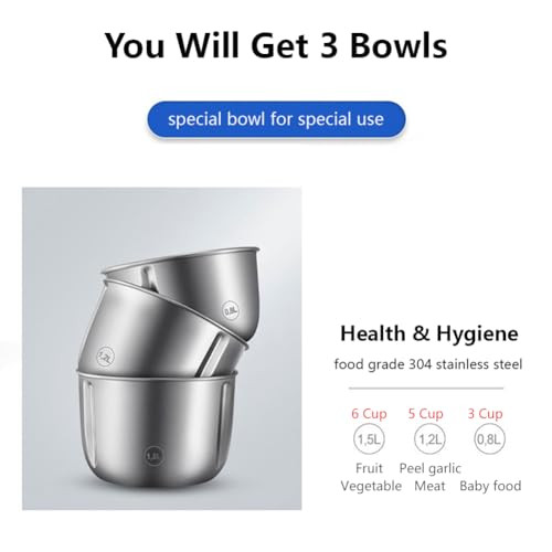 Joydeem Jd376B Electric Food ProcessorMeat Grinder With Garlic PeelerVegetable Fruit Chopper With Stainless Steel