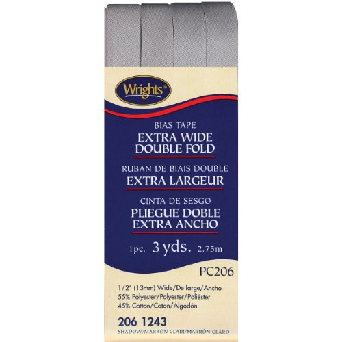 Wrights 1172061243 Extra Wide Double Fold Bias Tape Shadow 3Yard