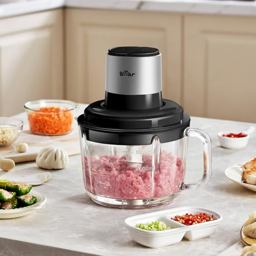 Bear Food Processor Electric Food Chopper With / Handheld Glass Bowls NoHole 8 Cup 400W