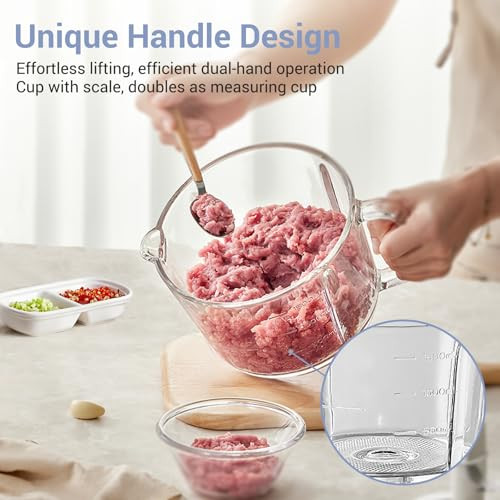 Bear Food Processor Electric Food Chopper With / Handheld Glass Bowls NoHole 8 Cup 400W
