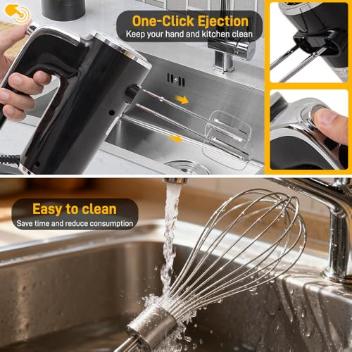 Revotra Hand Mixer Electric Handheld Mixer With Lcd Display And Storage Base