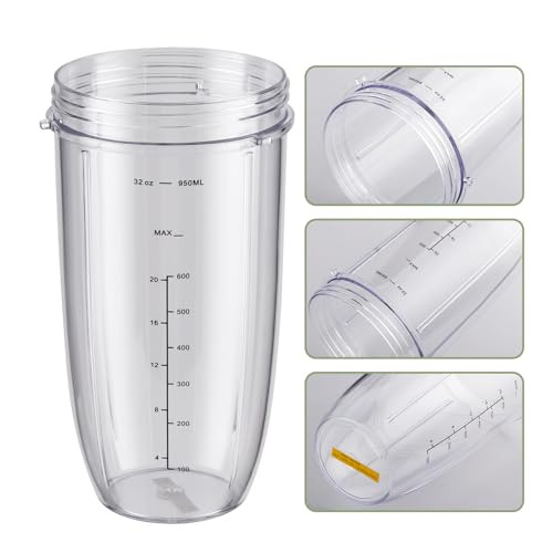Equust 5Pcs Cups With FlipTop ToGoLid And Extractor Blade Compatible With Nutribullet 32Oz 600W