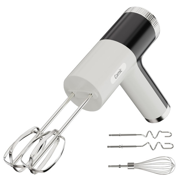 Camic Electric Hand Mixer With 9 Speeds Powerful Motor Cordless Hand Mixer White