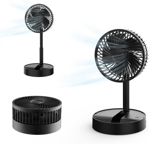 Portable Folding Fan, Rechargeable Usb Floor Table Desk Fan With Adjustable Height, 3 Speed Battery Operated Fan, Pedestal Fans Portable Folding Fan, Rechargeable Usb Floor Table Desk Fan With Adjustable Height, 3 Speed Battery Operated Fan, Pedestal Fans