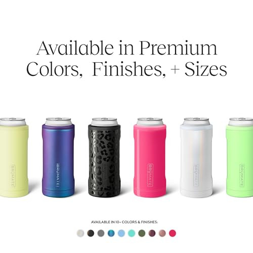 BruMate Hopsulator Slim Can Cooler Insulated For Slim Cans 12Oz Stainless Steel