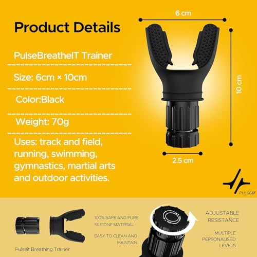 Pulseit Breatheit Portable Breathing Resistance Trainer Compact Exercise Device With Adjustable Resistance