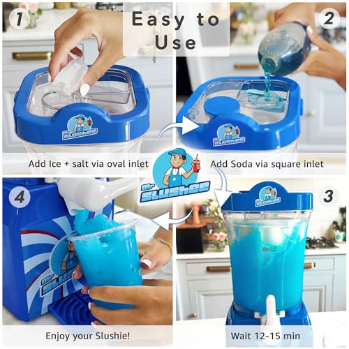 Mr Slushee Slushie Machine For Home And Improved Countertop Slushy Maker For 34 Fl Oz