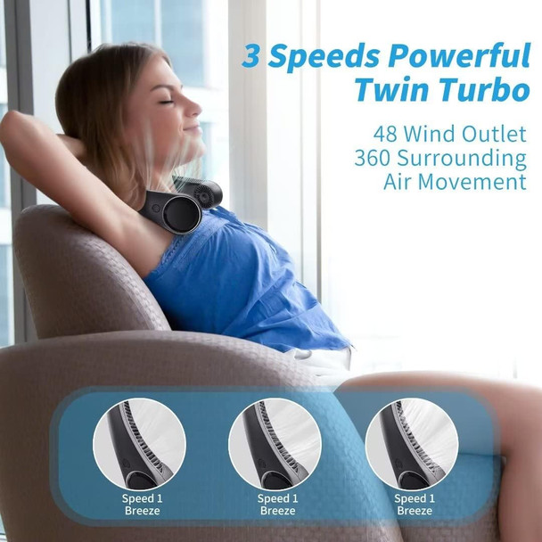 Personal Cooling Portable Neck Fans Usb Rechargeable,360 Free Rotation Lower Noise Bladeless Battery Operated Design With 3 Speed Personal Cooling Portable Neck Fans Usb Rechargeable,360 Free Rotation Lower Noise Bladeless Battery Operated Design With 3 Speed