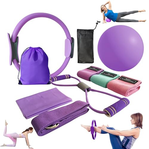 Zuluro Pilates Essentials Kit For Women Yoga Starter Set For Home Workouts