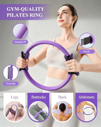 Zuluro Pilates Essentials Kit For Women Yoga Starter Set For Home Workouts