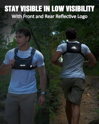 Zelvot Running Vest With Soft Flask Lightweight Adjustable Chest Pack With 4 350Ml Black