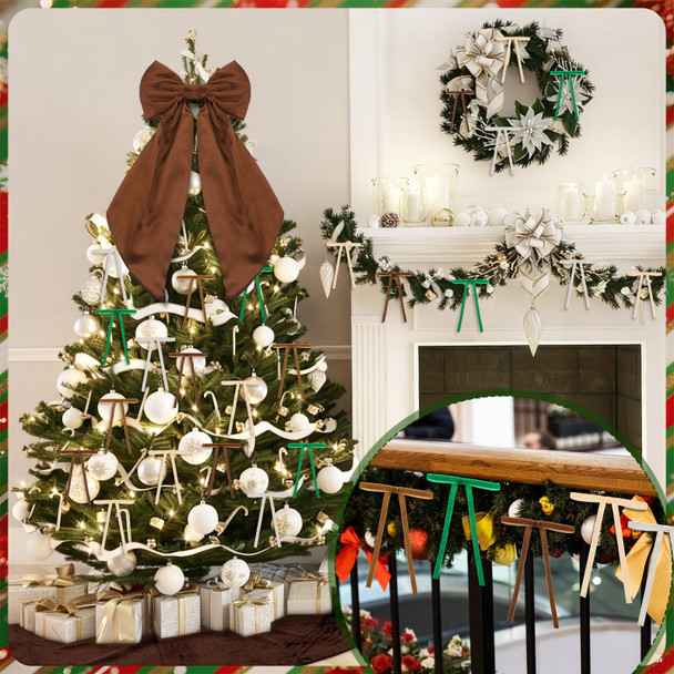 Vertintong Vintage Brown Christmas Tree Decorations Brown Velvet Xmas Tree Skirt Large 32 Pcs Brown