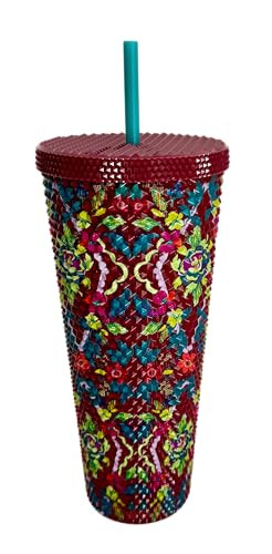 Starbucks Fall Floral Bling Cold Cup With Reusable Straw Limited Edition 24Oz