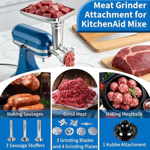 Locoadct Meat Grinder Attachment For Kitchenaid Stand Mixer Stainless Steel Food Grinder Stainless Steel
