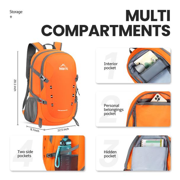 Venture Pal Lightweight Packable Travel Hiking Backpack Daypack 40L