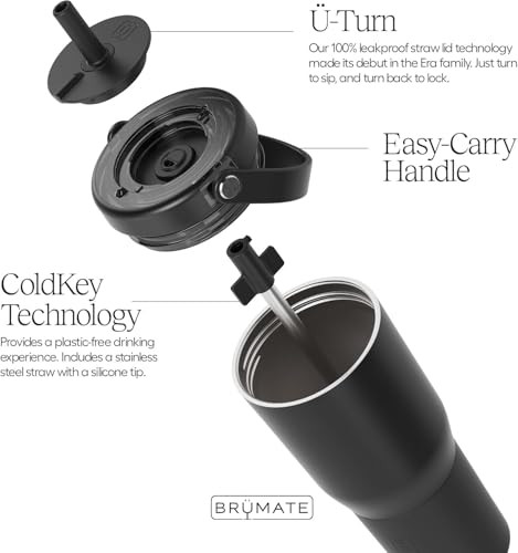 BruMate Resa 100% Leakproof Travel Tumbler W/Handle and Straw 25Oz Stainless Steel