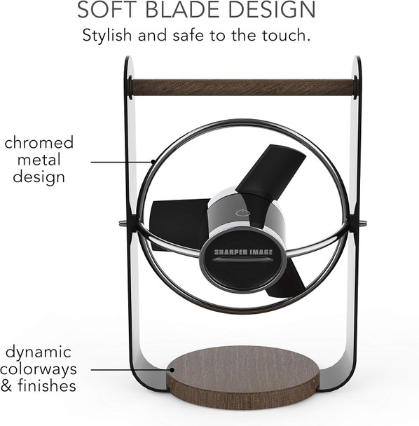Sharper Image Sbv1Si Usb Fan With Soft Blades, 2 Speeds, Touch Control, Quiet Operation, 5V Wall Adapter, 6 Ft. Cable, Personal Sharper Image Sbv1Si Usb Fan With Soft Blades, 2 Speeds, Touch Control, Quiet Operation, 5V Wall Adapter, 6 Ft. Cable, Personal