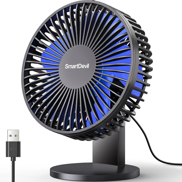 Smartdevil Small Desk Fan, Usb Fan With Strong Airflow, 4 Speeds Portable Desktop Table Fan, Adjustment Personal Mini Fan, Quiet Smartdevil Small Desk Fan, Usb Fan With Strong Airflow, 4 Speeds Portable Desktop Table Fan, Adjustment Personal Mini Fan, Quiet