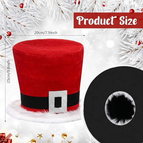 Vertintong Christmas Tree Topper Hat Large Red Velvet Hat With Black Band Red