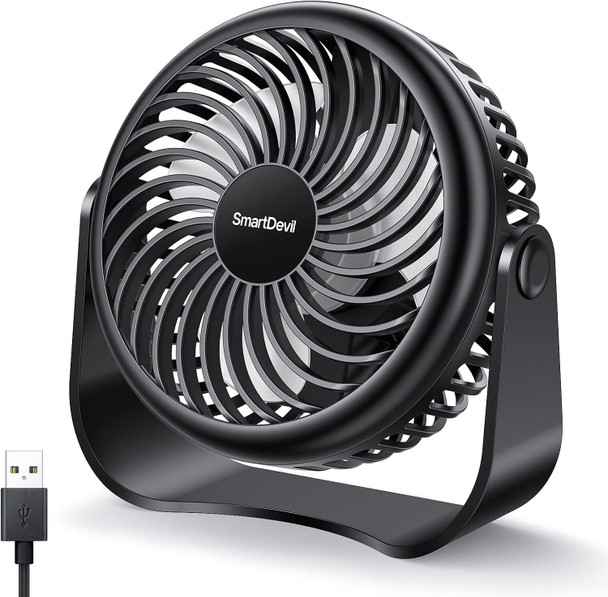 Smartdevil Usb Desk Fan, 3 Speeds Portable Mini Desktop Fan, 360° Adjustment Small Personal Table Fan For Home Office Car Outdoor Smartdevil Usb Desk Fan, 3 Speeds Portable Mini Desktop Fan, 360° Adjustment Small Personal Table Fan For Home Office Car Outdoor